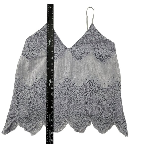 Fairycore Tank Top Lavender Lace Ethereal Shimmer Sz XS Cottagecore Whimsigoth - Picture 7 of 11